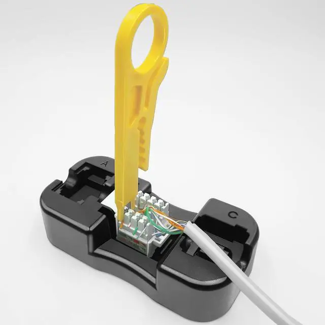 Alt view image 2 of 4 - 1+1Pack Keystone Jack Punch Down Stand and Small Plastic Punchdown Tool with Stripper