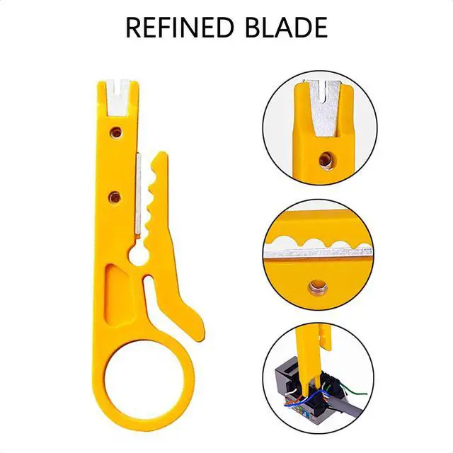 Alt view image 3 of 4 - Mini Wire Stripper 3 Pack Network Wire Stripper Punch Down Cutter for Network Wire Cable, RJ45/Cat5/CAT-6, Telephone and Computer UTP Cable