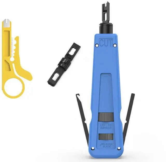 Main image of Punch Down Impact Tool with 110 and 66 Blades, Network Wire Cable Cat6/Cat5e Telephone Impact Terminal Insertion Tools