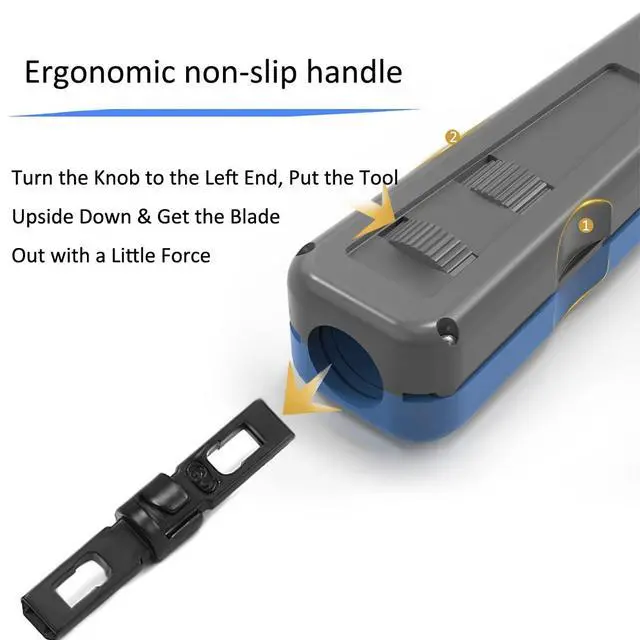 Alt view image 4 of 7 - Punch Down Impact Tool with 110 and 66 Blades, Network Wire Cable Cat6/Cat5e Telephone Impact Terminal Insertion Tools
