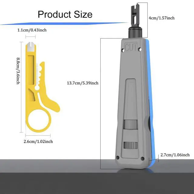 Alt view image 6 of 7 - Punch Down Impact Tool with 110 and 66 Blades, Network Wire Cable Cat6/Cat5e Telephone Impact Terminal Insertion Tools