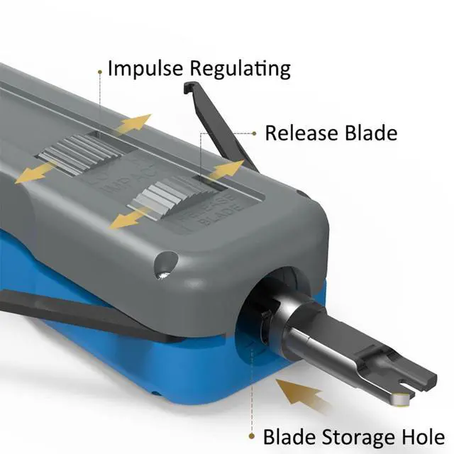 Alt view image 7 of 7 - Punch Down Impact Tool with 110 and 66 Blades, Network Wire Cable Cat6/Cat5e Telephone Impact Terminal Insertion Tools