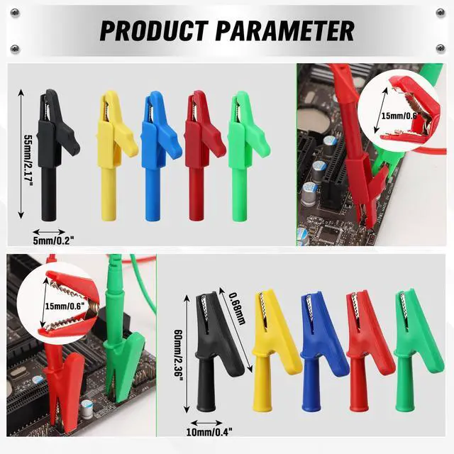 Alt view image 3 of 7 - 43-Piece Back Probe Kit, 30A Multi-Angle Test Probe, 4mm Banana Plug to Copper Alligator Clips, U-Shaped Connectors, Automotive Electrical Circuit Diagnosis Car Repairing Tools