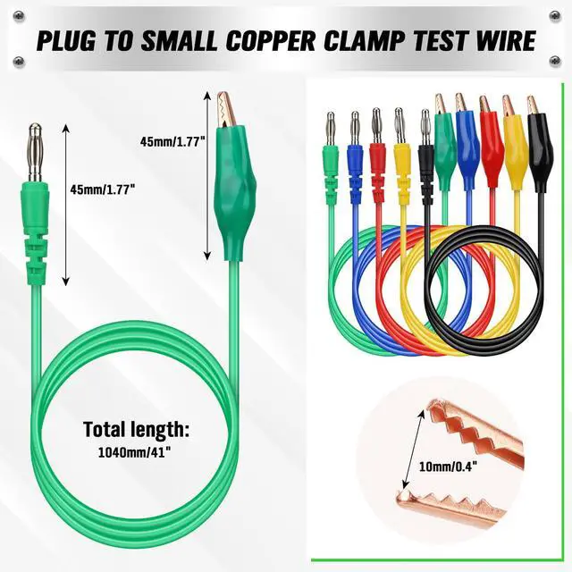 Alt view image 4 of 7 - 43-Piece Back Probe Kit, 30A Multi-Angle Test Probe, 4mm Banana Plug to Copper Alligator Clips, U-Shaped Connectors, Automotive Electrical Circuit Diagnosis Car Repairing Tools