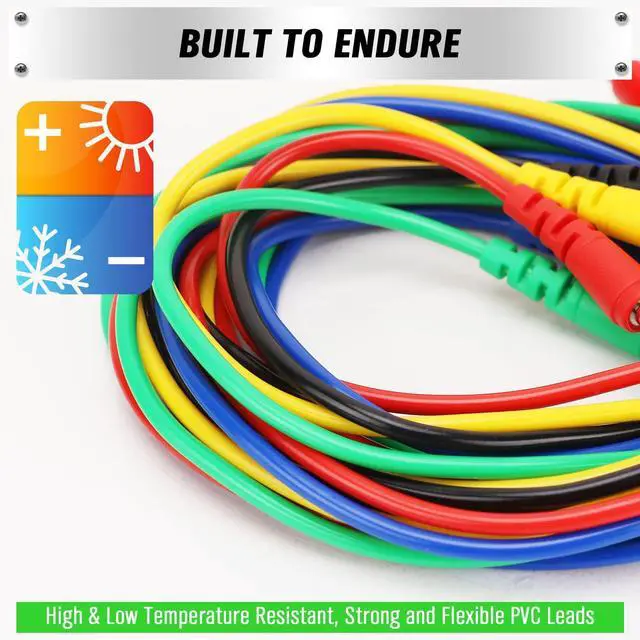 Alt view image 6 of 7 - 43-Piece Back Probe Kit, 30A Multi-Angle Test Probe, 4mm Banana Plug to Copper Alligator Clips, U-Shaped Connectors, Automotive Electrical Circuit Diagnosis Car Repairing Tools