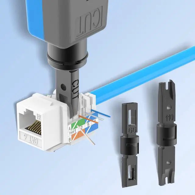 Alt view image 2 of 7 - Punch Down Tool 110 Ethernet Keystone Punch Tool with 110/66 Blades Blue 1 Pack