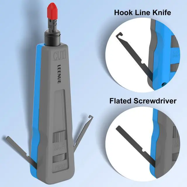 Alt view image 3 of 7 - Punch Down Tool 110 Ethernet Keystone Punch Tool with 110/66 Blades Blue 1 Pack