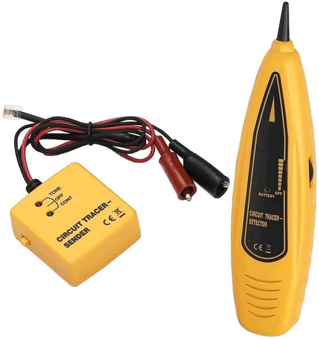 Main image of Wire Tracer & Circuit Tester -Tone Generator & Probe Kit - Find & Trace Wires & Cables, Test Circuit Continuity, Network Telephone Line, Coaxial, Automotive - Features Alligator Clips & RJ11 Plug