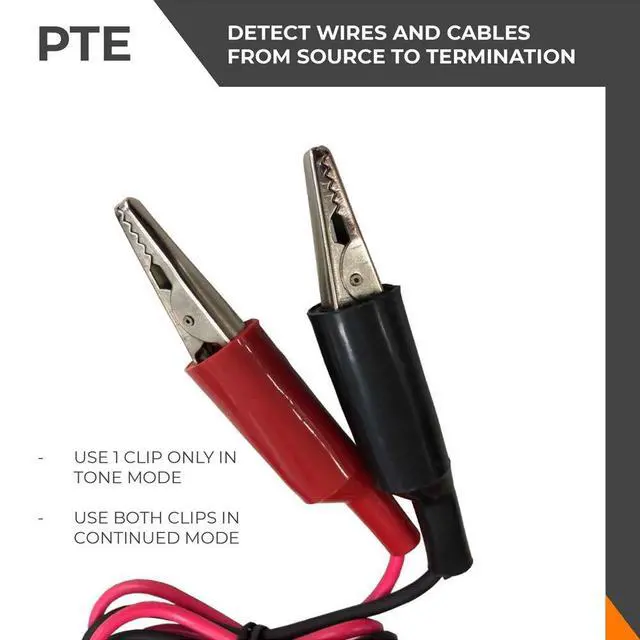 Alt view image 6 of 7 - Wire Tracer & Circuit Tester -Tone Generator & Probe Kit - Find & Trace Wires & Cables, Test Circuit Continuity, Network Telephone Line, Coaxial, Automotive - Features Alligator Clips & RJ11 Plug