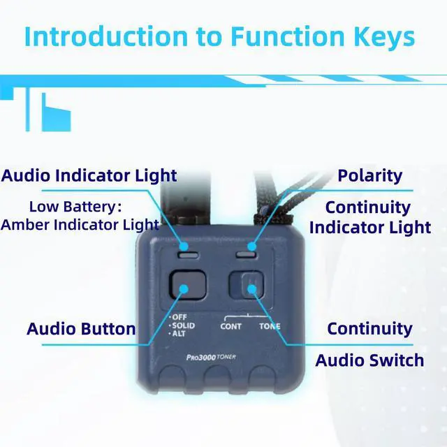 Alt view image 3 of 7 - Pro3000 Tone Generator and Probe Kit, Tone Generator Kit, Toner Electrical Tool, Wire Toner and Probe Kit, Handheld Telephone Line Finder with SmartTone Technology