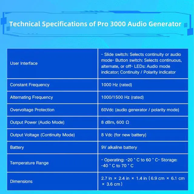 Alt view image 4 of 7 - Pro3000 Tone Generator and Probe Kit, Tone Generator Kit, Toner Electrical Tool, Wire Toner and Probe Kit, Handheld Telephone Line Finder with SmartTone Technology