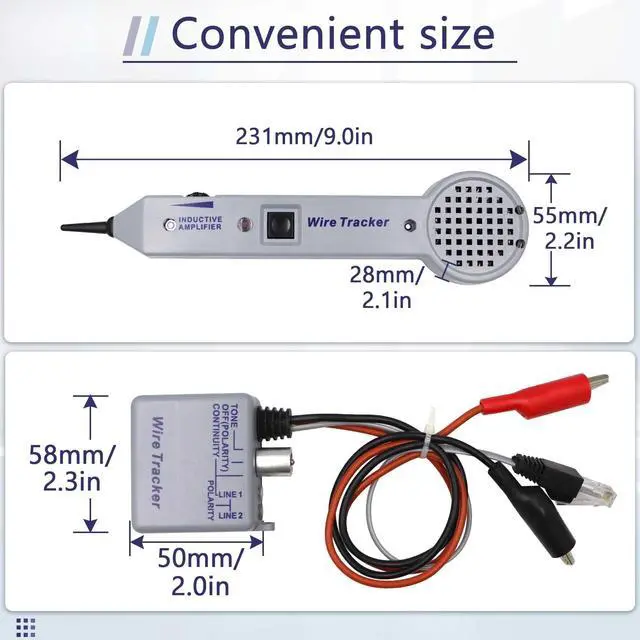 Alt view image 2 of 7 - Tone Generator kit, Wire Tracer Circuit Tester, 200EP High Accuracy Wire Tester Kit, Wires Tone Tracer, Multi-Tone Cable Test Kits with Inductive Amplifier for Network Cables Collation