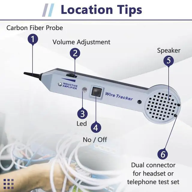 Alt view image 3 of 7 - Tone Generator kit, Wire Tracer Circuit Tester, 200EP High Accuracy Wire Tester Kit, Wires Tone Tracer, Multi-Tone Cable Test Kits with Inductive Amplifier for Network Cables Collation
