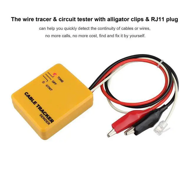 Alt view image 2 of 6 - Electrical Wire Tracer Circuit Tester w/Tone Generator & Probe Kit, Cable Signal Locator Tester, Test Circuit Continuity, Network Telephone Line, Automotive Circuit Identify Tools w/Clips & RJ11 Plug