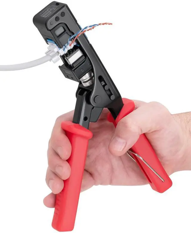 Main image of 45Term - 45° Angled Speed Termination Keystone Tool - Time Saver Network Punch Down Tool - for Everest 45° Angled RJ45 Cat5e, Cat6a and Cat6 Keystone Jacks (B0BCHJPRY4)