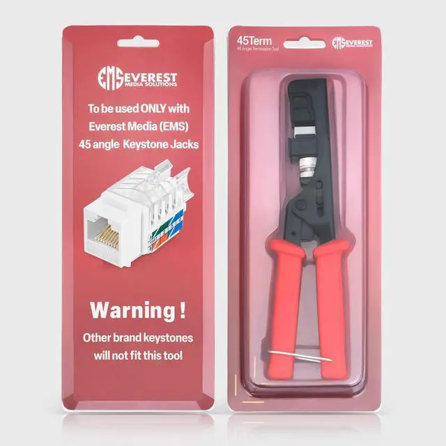 Alt view image 7 of 7 - 45Term - 45° Angled Speed Termination Keystone Tool - Time Saver Network Punch Down Tool - for Everest 45° Angled RJ45 Cat5e, Cat6a and Cat6 Keystone Jacks (B0BCHJPRY4)