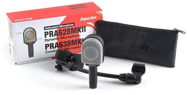 Alt view image 2 of 4 - PRA628MKII Professional Dynamic Instrument Microphone, Wired Super-Cardioid Mic for Guitar/Bass Amps & Live Sound. Recording for Studio and Live Performance, Road-Ready with Clamp & Bag