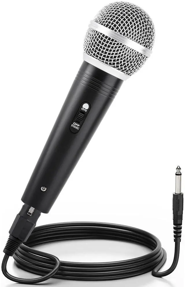 Main image of Dynamic Karaoke Microphone for Singing, Metal Handheld Wired Microphone, 13ft Cable and Magnetic Switch, Perfect for Speakers, Karaoke Machines, Amplifiers, Mixers (Black)