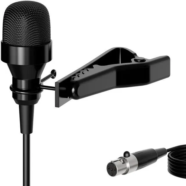 Main image of Pro Lavalier Lapel Microphone MIC-J 017 Unidirectional Condenser Microphone Compatible with Shure Wireless Transmitter Mini XLR Ta4f Plug