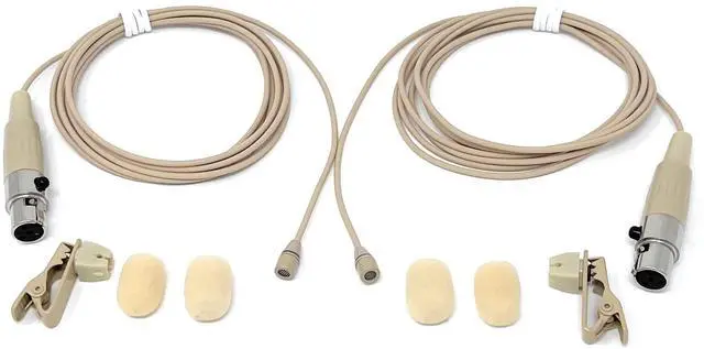 Main image of Pair of Lavalier Lapel Mics w/ 4 pin Mini XLR TA4F for Shure Wireless