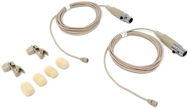 Alt view image 3 of 5 - Pair of Lavalier Lapel Mics w/ 4 pin Mini XLR TA4F for Shure Wireless
