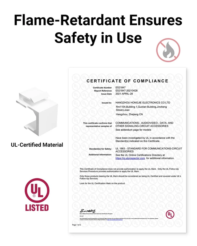 Alt view image 2 of 7 - UL Listed Keystone Blank Insert for Keystone Wall Plate, White 30-Pack | UL Listed for Safety, Compatible with Keystone Wall Plate and Patch Panel