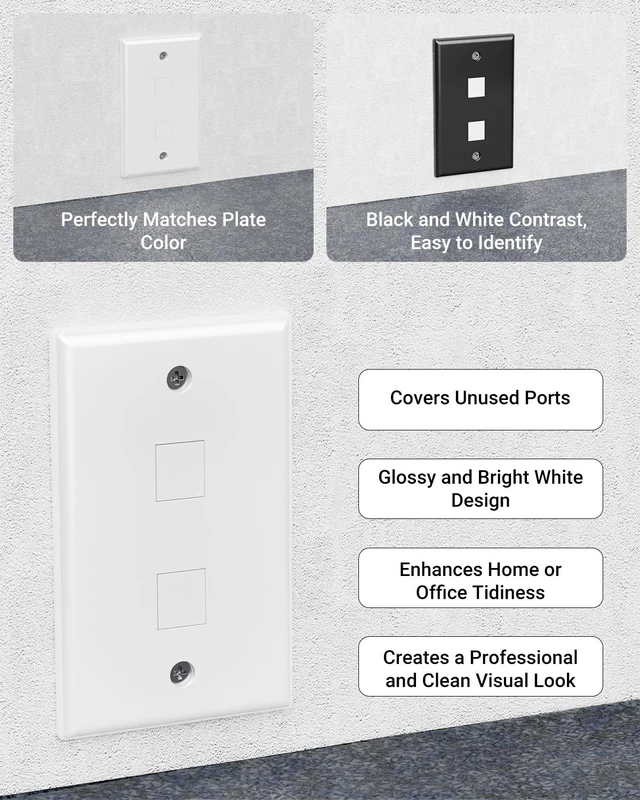 Alt view image 6 of 7 - UL Listed Keystone Blank Insert for Keystone Wall Plate, White 30-Pack | UL Listed for Safety, Compatible with Keystone Wall Plate and Patch Panel