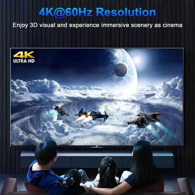 Alt view image 7 of 7 - HDMI Switch Splitter 4K@60Hz, Aluminum Bi-Directional HDMI 2.0 Switcher, HDMI Splitter 1 in 2 Out/ 2 in 1 Out, Support 4K 3D HDR for Xbox, PS5/4/3, Fire Stick, Roku, HDTV, Projector, Computer (Blue)