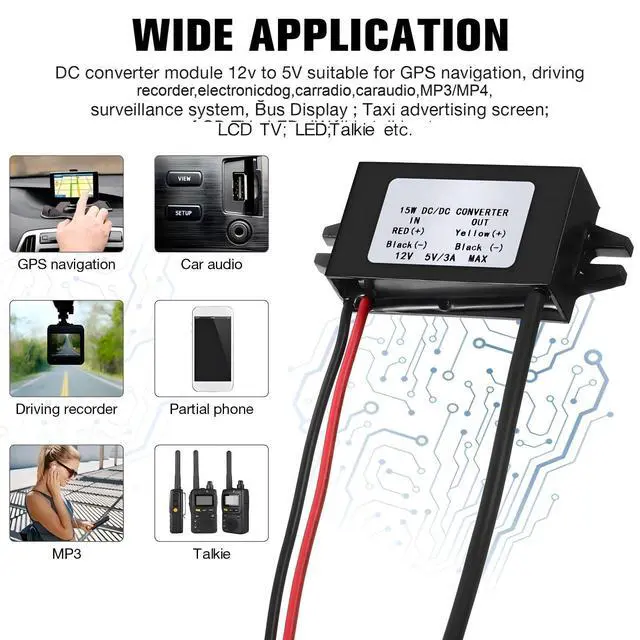Alt view image 6 of 6 - 1 Piece 12v to 5v Dc Converter Buck Module USB Output Power Adapter Dc Car Power Converter Regulator