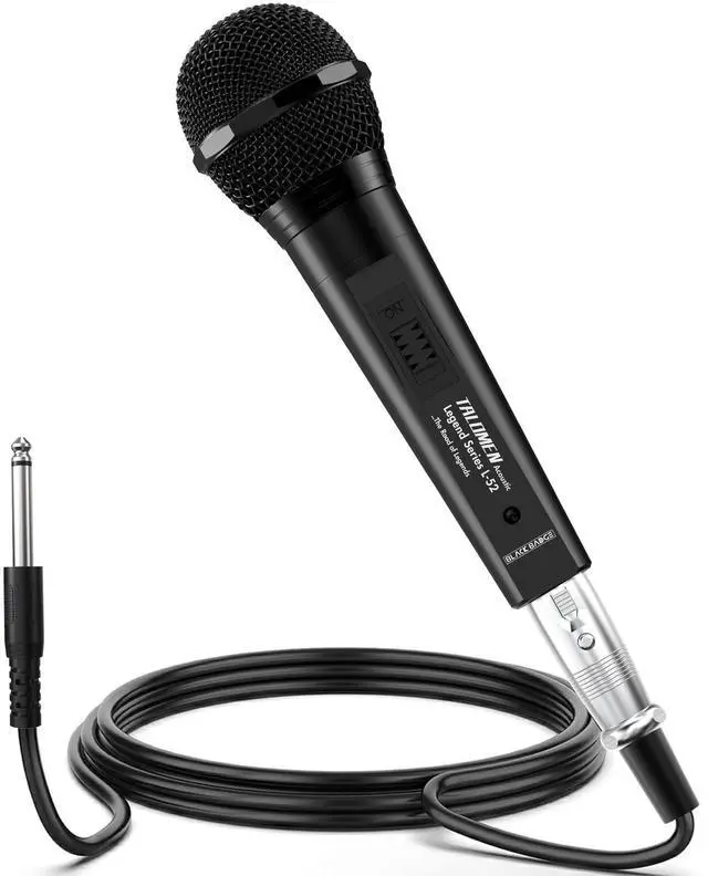 Main image of Wired Microphone for Singing, Metal Female, ON/Off Switch, Professional Vocal Dynamic Mic with 20ft & 6.5ft XLR Audio Cable, Cardioid Studio Microfono for Podcasting and Recording, Black-L52