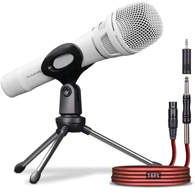 Main image of Dynamic Microphone - Premium Handheld Wired Mic with 16ft XLR to 1/4" Audio Cable - Professional Cardioid Vocal Microphone for Singing, Speaking, Karaoke & Living Stage