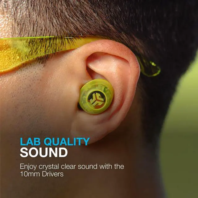 Alt view image 4 of 7 - Go Pop ANC, True Wireless Earbuds, Active Noise Cancelling, Bluetooth Earbuds, Transparent Neon Green