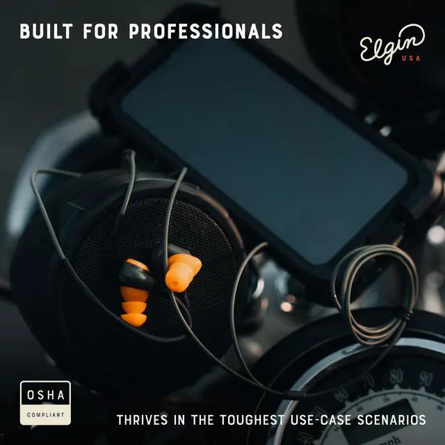 Alt view image 4 of 7 - Rumble Wired Earplug Headphones, 27 dB NRR Waterproof Hearing Protection Earbuds w/Noise-Isolating Mic & in-Line Controller, OSHA Compliant, ANSI Certified, Kevlar Reinforced Cable, IP67, USB-C