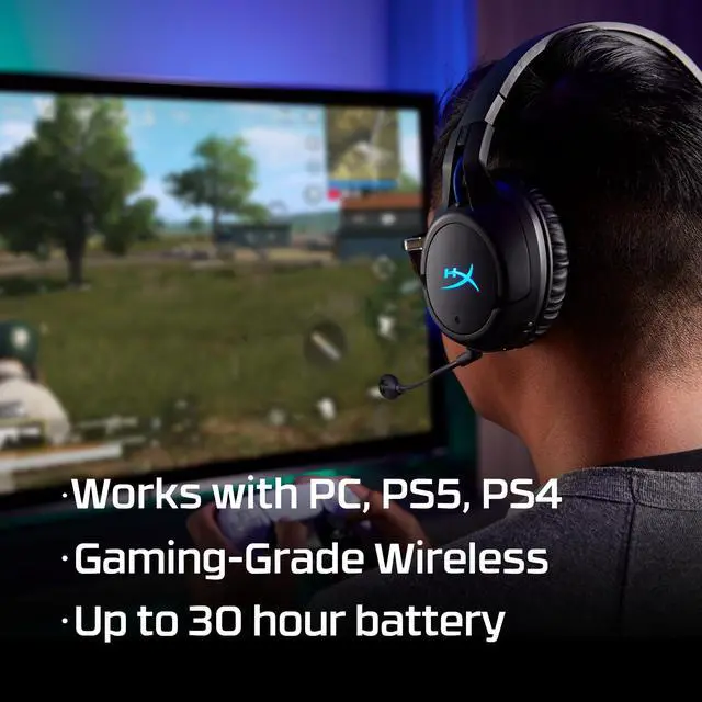 Alt view image 2 of 4 - Cloud Flight Wireless Gaming Headset for PS5 and PS4, Up to 30-hour battery, Memory foam ear cushions and premium leatherette, Noise-Cancelling Microphone with LED Mic Mute