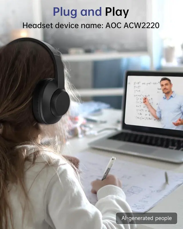 Alt view image 6 of 7 - USB Headset with Microphone for PC, Over-Ear Wired Headphones with Mic, Noise-Cancelling Boom, 40mm Audio Drivers, USB-A/C Compatibility for Office, Call Centers & Online Meetings (Black)