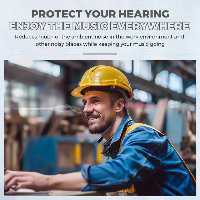 Alt view image 2 of 7 - Bluetooth Earplug Headphones, Neckband Wireless Earbuds earplugs-29db Noise Reduction isolating in-Ear earplug Earphones and Controls,IPX6 sweatproof,20+Hour Battery(Blue)