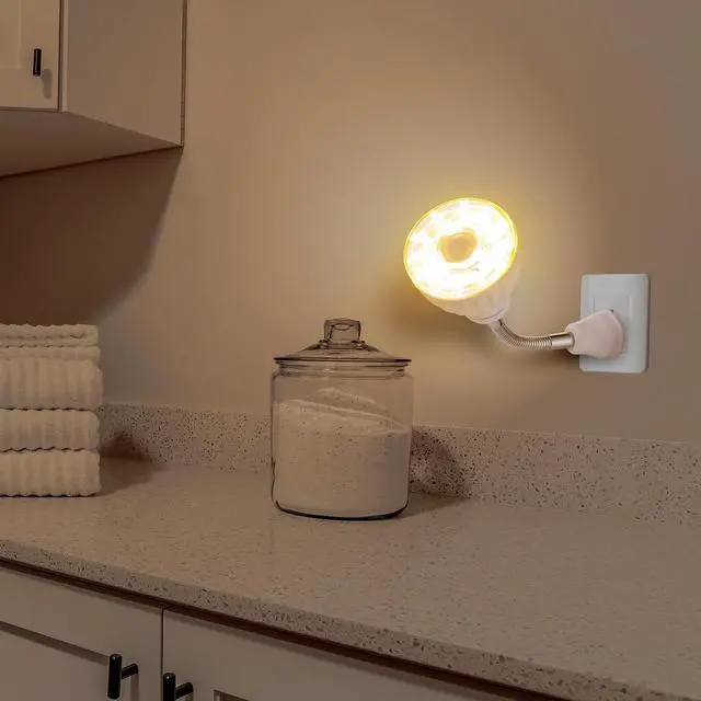Alt view image 5 of 7 - 3 Pack Motion Activated LED Night Light Plug in Smart Dusk Dawn Sensor Light PIR Infrared Sensor Motion Detector Lamp Flexible Rotating for Hallway Stairway Garage Basement(Warm White)