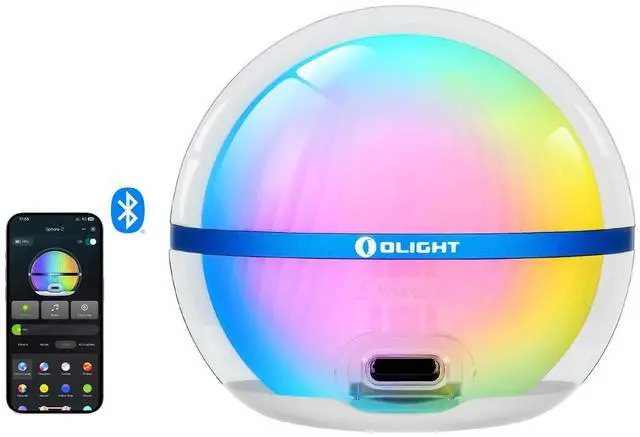 Main image of Sphere C Smart Night Light, USB-C Rechargeable, Ambient Table Lamp with APP Control, 75 Lumens RGB Dimmable Bedside lamp, Portable for Parties, Camping, Decoration (Type-C Cable Excluded)
