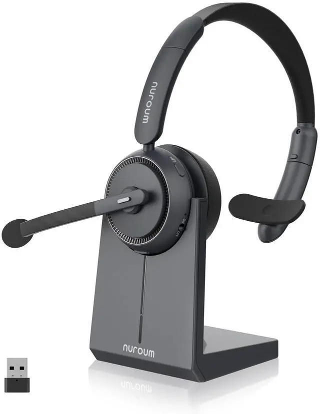 Main image of HP31S(2nd Gen) Single Ear Wireless Headset with Mic, Bluetooth Headset with Noise Cancelling Microphones, Charging Stand, One Ear, Multi-Point/Mute, 45H Playback for Trucker/Call Center/Office