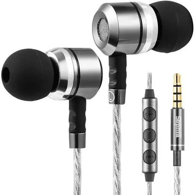 Main image of SP3060VC Wired Earbuds with Mic, in Ear Headphones with Deep Bass, Noise Isolating Earphones, 10mm Drivers, Tangle Free Cable, 3.5mm Jack