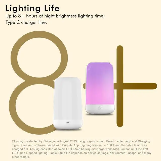 Alt view image 6 of 6 - Smart Touch Table Lamp Works with App, Dimmable Small RGB Bedside Bed Lamp for Bedroom, Cordless LED Night Desk Lamp Rechargeable Color Changing Nightstand Mood Cozy Lamp for Living Room Baby Nursery.