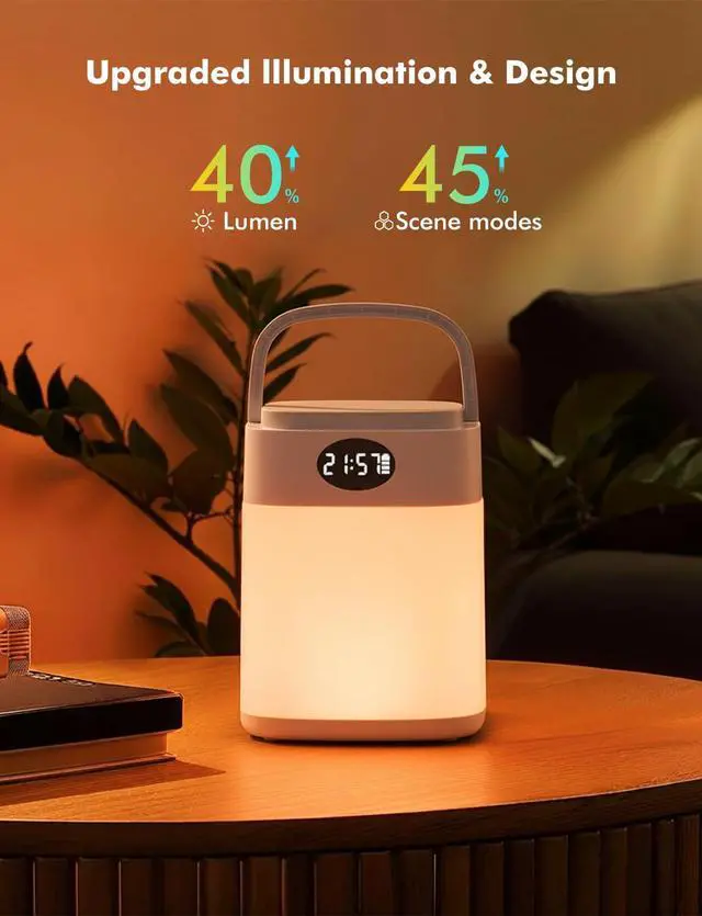 Alt view image 2 of 7 - RGB Touch Table Lamp, Dimmable Small RGB Bedside Bed Lamp for Bedroom, Cordless LED Night Desk Lamp Rechargeable Color Changing Nightstand Mood Cozy Lamp for Living Room Baby Nursery