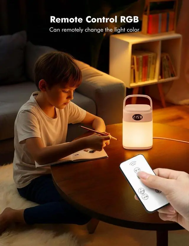 Alt view image 3 of 7 - RGB Touch Table Lamp, Dimmable Small RGB Bedside Bed Lamp for Bedroom, Cordless LED Night Desk Lamp Rechargeable Color Changing Nightstand Mood Cozy Lamp for Living Room Baby Nursery