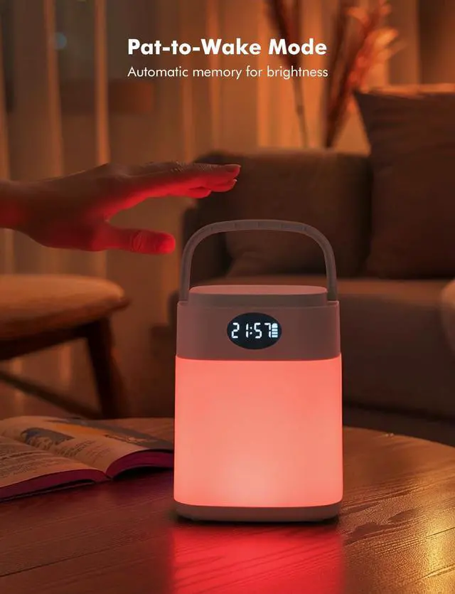 Alt view image 6 of 7 - RGB Touch Table Lamp, Dimmable Small RGB Bedside Bed Lamp for Bedroom, Cordless LED Night Desk Lamp Rechargeable Color Changing Nightstand Mood Cozy Lamp for Living Room Baby Nursery