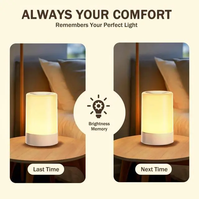 Alt view image 6 of 7 - Nursery Night Light for Baby, Portable LED Touch Night Lamp for Kids and Adult, Breastfeeding, Sleep Aid, USB Rechargeable Nursing Lamp, Bedside Dimmable Warm Night Light, Soft Eye Caring