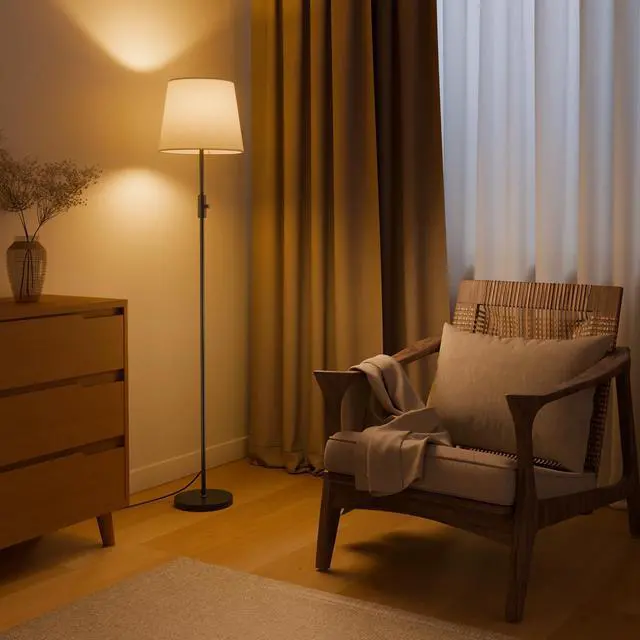 Alt view image 5 of 7 - Smart LED Floor Lamp for Living Room, 62" Tall Lamp with App & Alexa Voice Control, RGB Color Changing & 2700K-6000K Tunable White, 10W 1200lm 1%-100% Dimmable, Linen Shade, No Registration