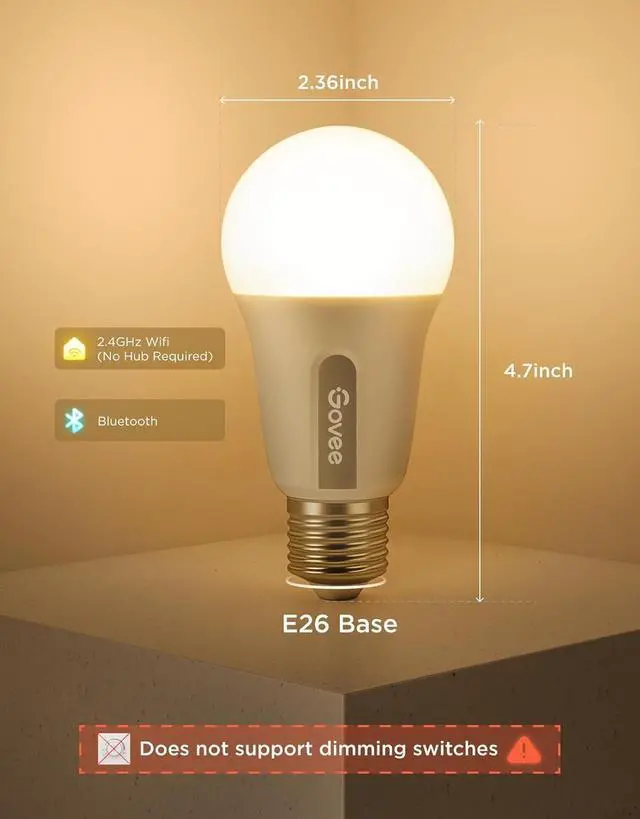 Alt view image 7 of 7 - LED Smart Light Bulbs, 1000LM Color Changing Light Bulb, Wi-Fi & Bluetooth, Work with Alexa and Google Assistant, Dimmable RGBWW A19 75W Equivalent Smart Bulbs for Bedroom, Living Room, 2 Pack