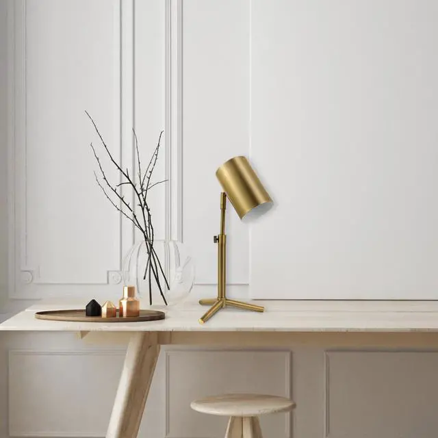 Alt view image 2 of 6 - 52097 Pratt 18" Desk Lamp, Matte Brass Finish, Adjustable Height, in-Line Rocker On/Off Switch