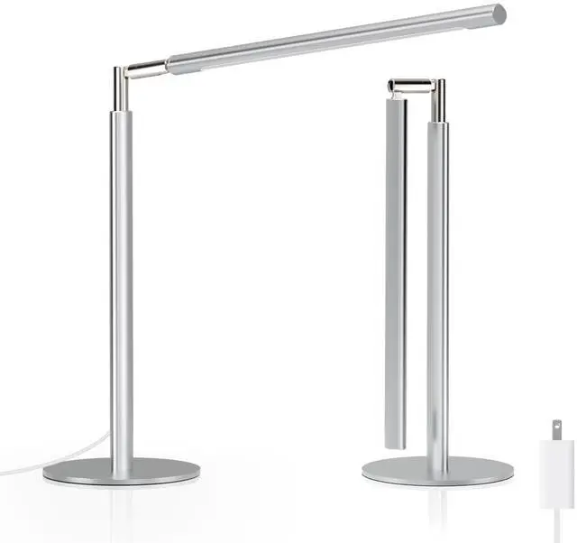 Main image of Metal Desk Lamp for Home Office - 16'' Foldable LED Desk Light for Reading, 4 Color Temps, 15W 1200Lm Dimmable Table Lamp with Flexible Arm, Task Lamp for College Dorm Study Painting, Silver