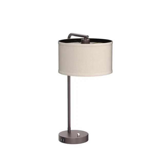 Alt view image 4 of 7 - 25" Tall Table Lamp with USB C+A Ports, Fully Stepless Dimmable Modern Minimalist Bedside Nightstand Lamp, Reading Desk Lamp for Bedroom, Living Room, Study Room, Office, 9W 3000K LED Bulb Included